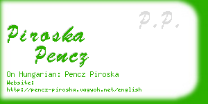 piroska pencz business card